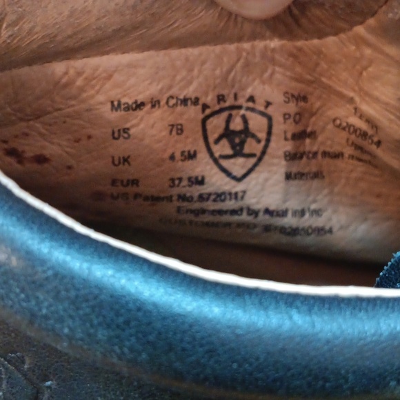 Ariat Black Leather Boots Classic Style Womens Size 7 - Picture 6 of 12